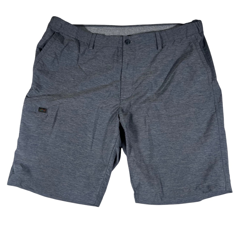 Greg Norman Mens Golf Shorts Charcoal Gray Heather Performance Stretch Size 38